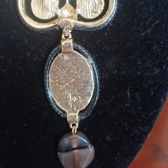 Large Vintage 1970s Gold Owl Pendant Necklace With Chunky Gold Chain - Picture 3 of 5